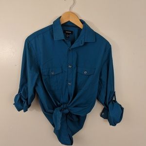 Alfani Womens Button Down Blouse Shirt Size Small